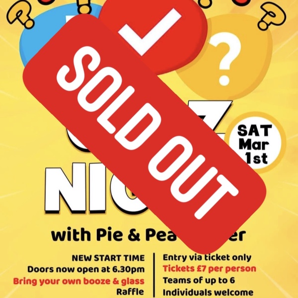 QUIZ NIGHT SOLD OUT